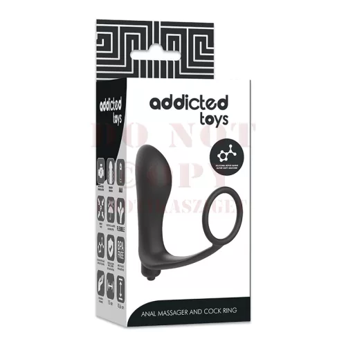 Addicted szilikon prosztata vibrátor péniszgyűrűvel