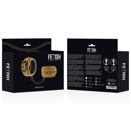 Fetish Submissive vegan bőr kézbilincs - testszín