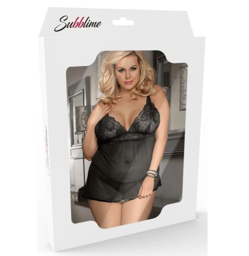 Subblime fekete csatos, láncos bőr hám