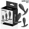 Addicted toys szilikon fekete anal plug szett - 3 db