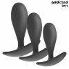 Addicted toys szilikon fekete anal plug szett - 3 db