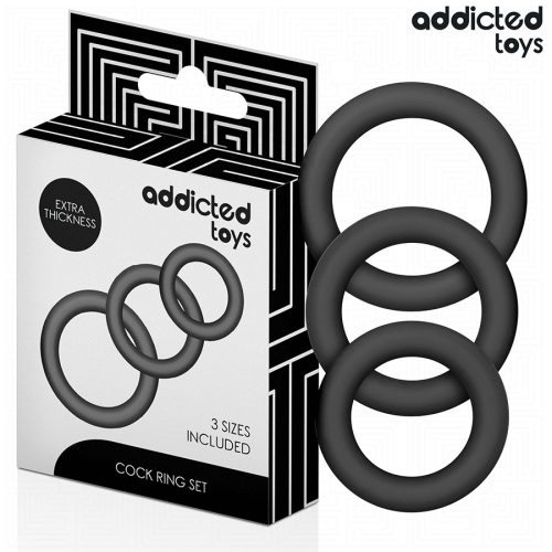 Addicted toys szilikon péniszgyűrű szett - 3 db