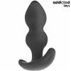 Addicted toys hullámos  fekete anál tágító - 12 cm