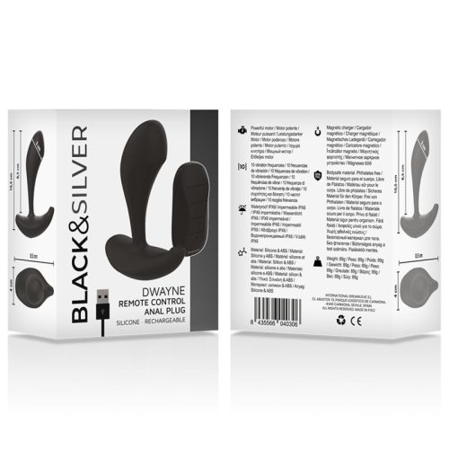 Black&Silver Dwayne tölthető wireless anál vibrátor