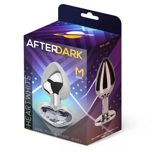 Afterdark análkúp szív kővel - közepes méret