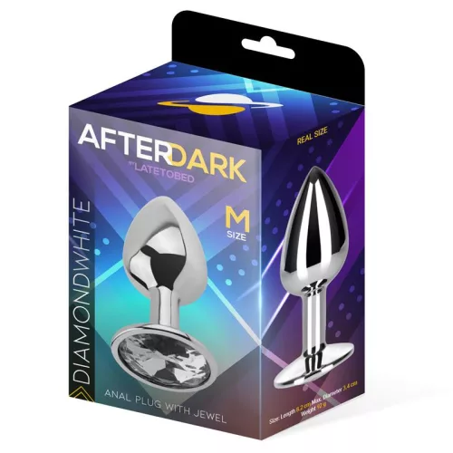 Afterdark análkúp áttetsző kővel - közepes méret