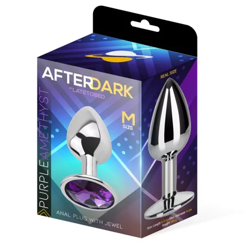 Afterdark análkúp lila kővel - közepes méret