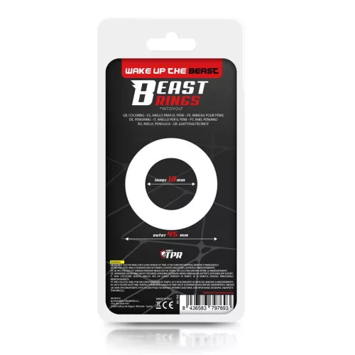 Beast szuper rugalmas csíkos fekete péniszgyűrű - 1,9 cm