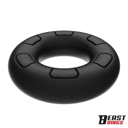 Beast folyékony szilikon fekete péniszgyűrű - 3 cm