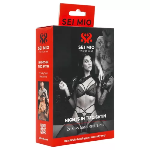 Sei Mio szatén kötöző - fekete