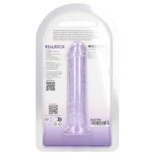 RealRock - lila dildó tapadókoronggal - 12,7 cm