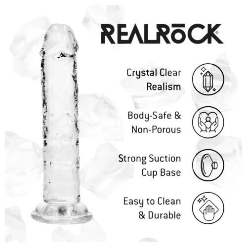 RealRock - áttetsző dildó tapadókoronggal - 12,7 cm