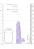 RealRock - átlátszó lila élethű dildó - 15cm