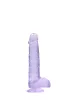 RealRock - átlátszó lila élethű dildó - 15cm