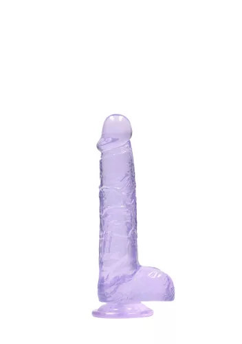 RealRock - átlátszó lila élethű dildó - 15cm