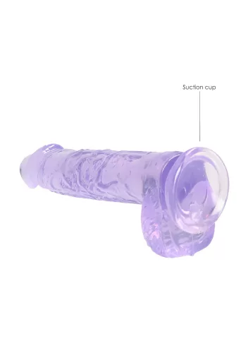RealRock - átlátszó lila élethű dildó - 15cm