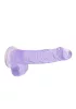 RealRock - átlátszó lila élethű dildó - 15cm