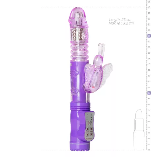 Easytoys Butterfly - lila forgó-lökő vibrátor 