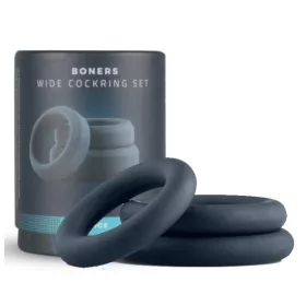 Boners szürke szilikon péniszgyűrű szett - 3 db