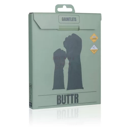 BUTTR Gauntlets - latex öklöző fekete kesztyű