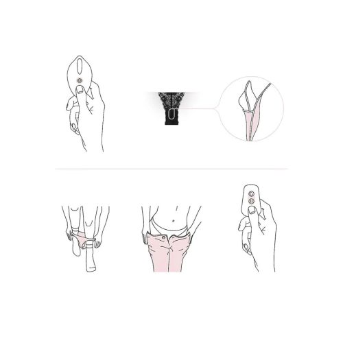 Exkluzív akkus rádiós vibrációs fekete tanga - Pantyrebel