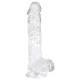 EasyToys - áttetsző herés dildó - 13,5cm