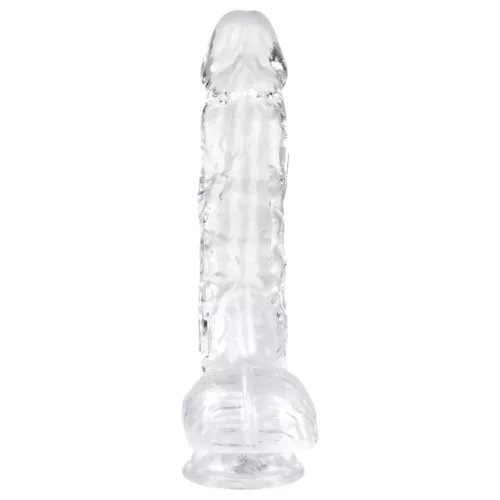 EasyToys - áttetsző herés dildó - 13,5cm