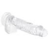 EasyToys - áttetsző herés dildó - 13,5cm