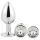 Gleaming Love - ezüst anál plug szett - 3 részes