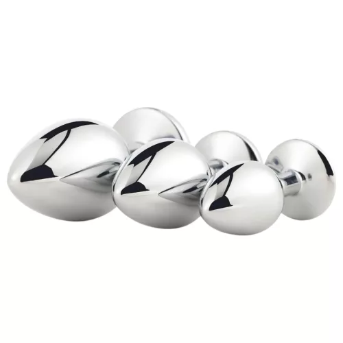 Gleaming Love - ezüst anál plug szett - 3 részes