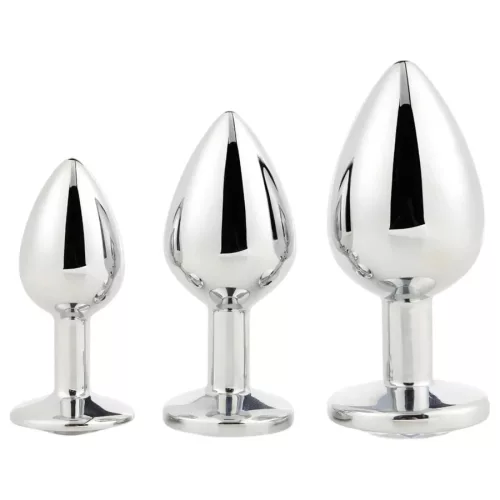 Gleaming Love - ezüst anál plug szett - 3 részes
