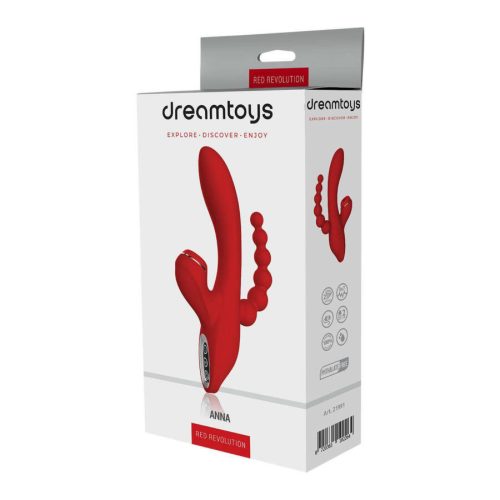 Dreamtoys tölthető tripla karos piros vibrátor