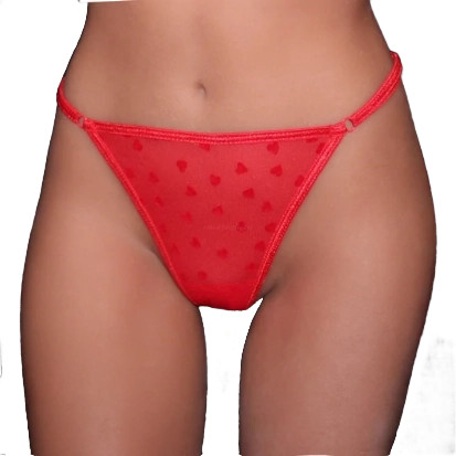 Dia piros szíves strasszos tanga 
