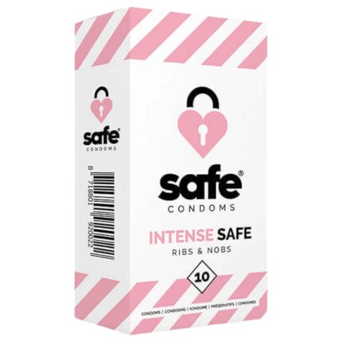 Safe Intense Safe bordázott - pontozott óvszer - 10 db