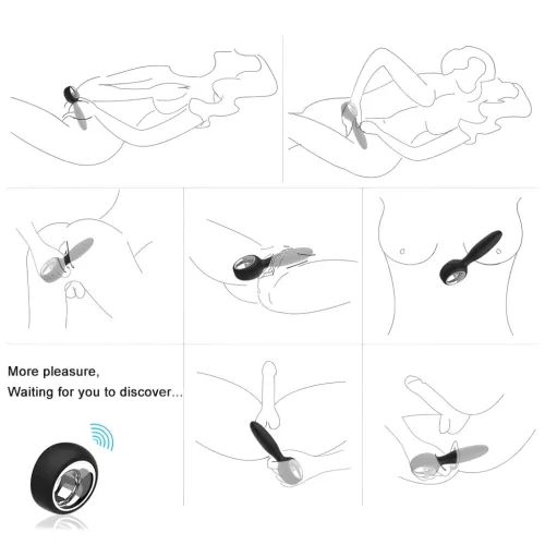Aixiasia Dylon-Remote - akkus, rádiós fekete anál vibrátor