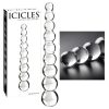Icicles No. 2 - gömbös üveg dildó (átlátszó)