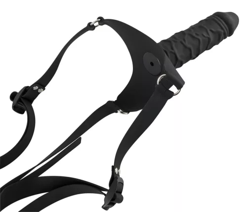You2Toys - Silicone Strap-On - felcsatolható dildó (fekete)