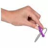 Penisplug - szilikon makkgyűrű kúpos dilátorrall (lila-ezüst)