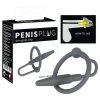 Penisplug - szilikon makkgyűrű kúpos dilátorral (szürke)