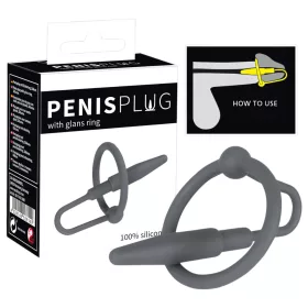   Penisplug - szilikon makkgyűrű kúpos dilátorral (szürke)