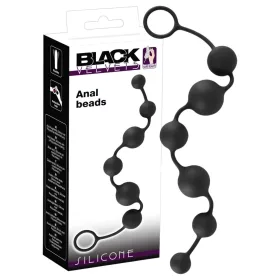 Black Velvets - 6 gyöngyös anál dildó (fekete)