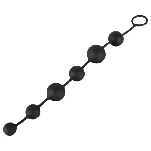 Black Velvets - 6 gyöngyös anál dildó (fekete)