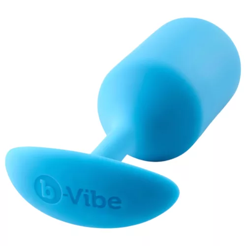 b-vibe Snug Plug 3 - dupla golyós anál plug (180g) - kék