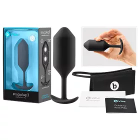   b-vibe Snug Plug 3 - dupla golyós anál plug (180g) - fekete