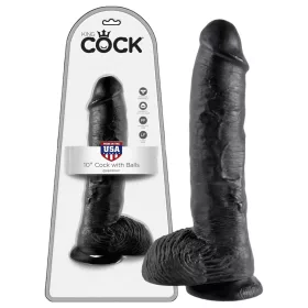 King Cock 10 herés dildó (25 cm, fekete)