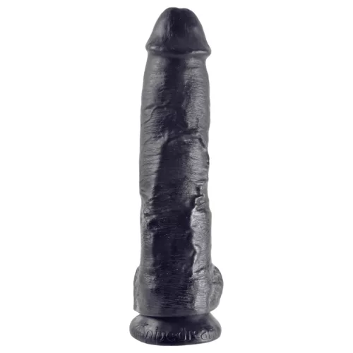 King Cock 10 herés dildó (25 cm, fekete)