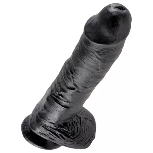 King Cock 10 herés dildó (25 cm, fekete)