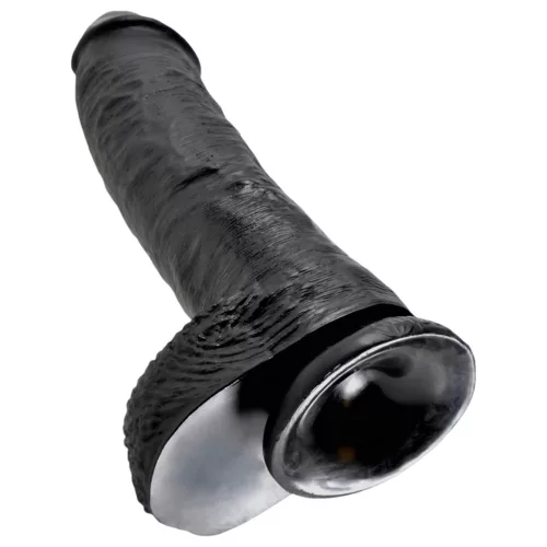 King Cock 10 herés dildó (25 cm, fekete)
