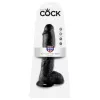 King Cock 10 herés dildó (25 cm, fekete)