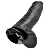 King Cock 12 herés nagy dildó (30 cm) - fekete